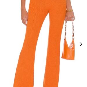 Lovers + Friends Bright Orange Straight Leg Pants